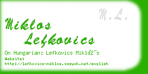 miklos lefkovics business card